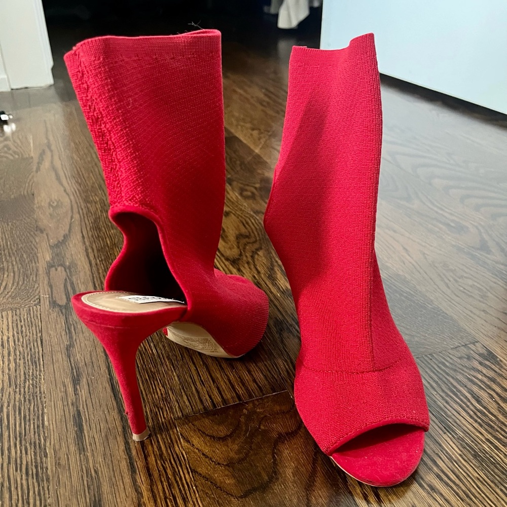 Steve Madden Red Sock Booties